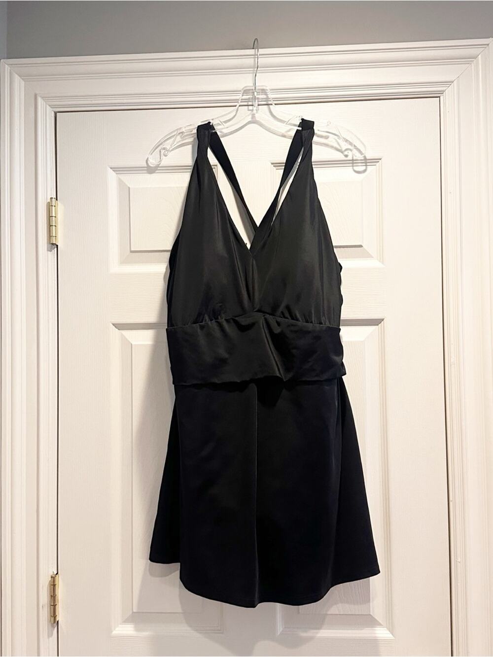 Lands End Black Bathing Suit One Piece Swim Dress 39068 1 pc V3403/F302 Size 22